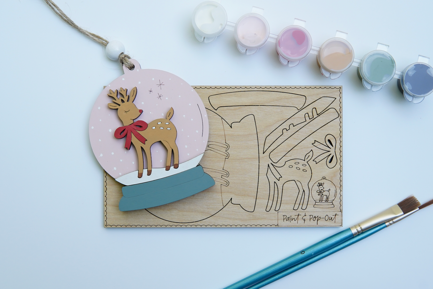 Deer Snowglobe Ornament Painting Kit