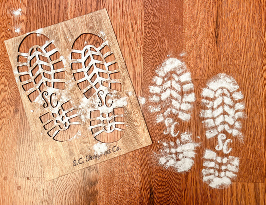Santa Shoe Print Stencil