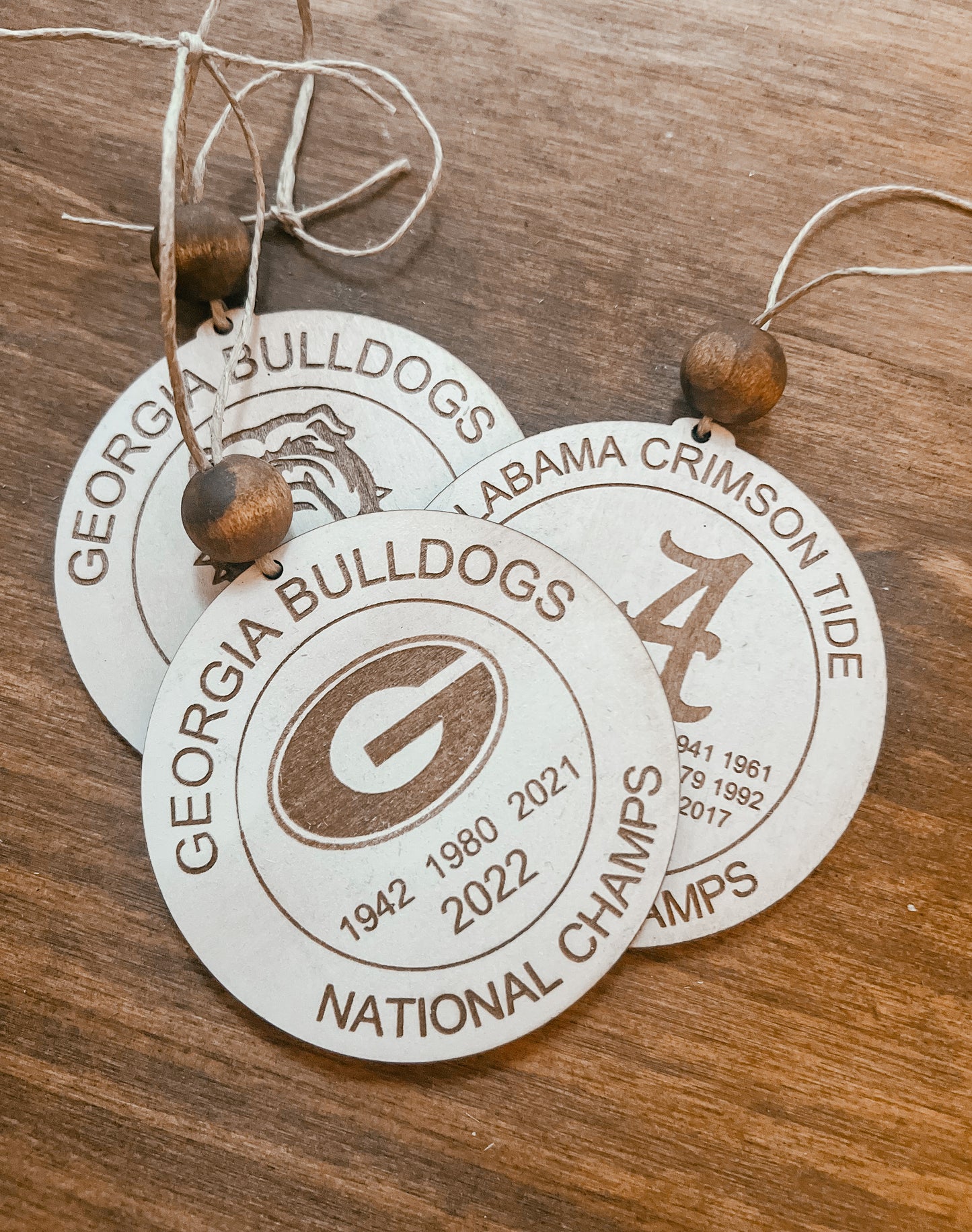 Vintage National Champion Christmas Ornaments