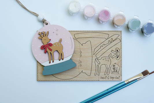 Deer Snowglobe Ornament Painting Kit