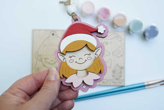 Girl Elf & Boy Elf Ornament Painting Kits