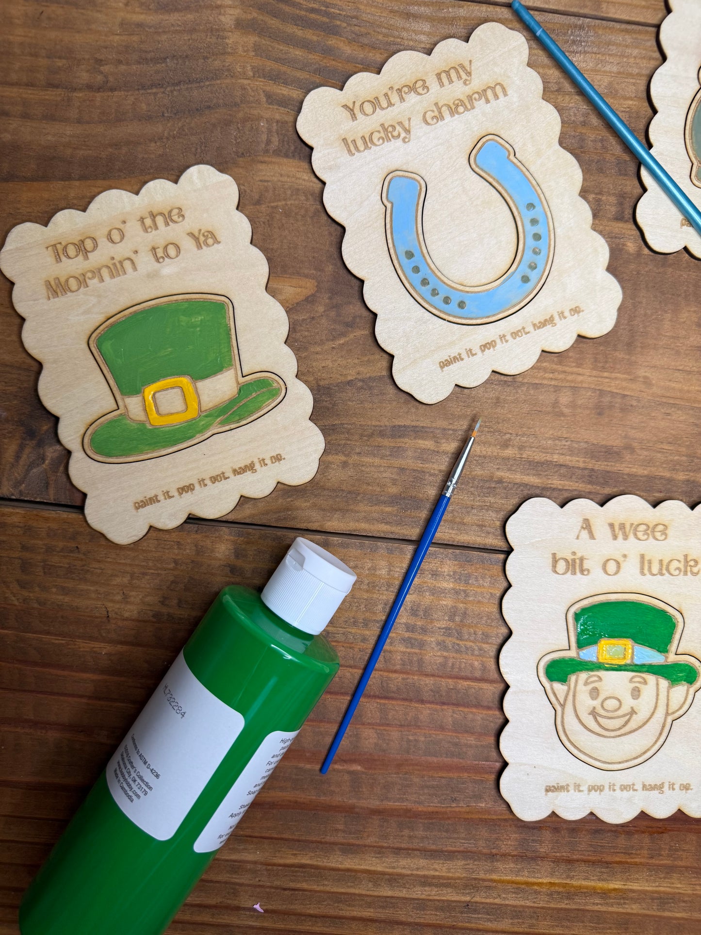 St. Patricks Day Pop-out Magnet Paint Kits