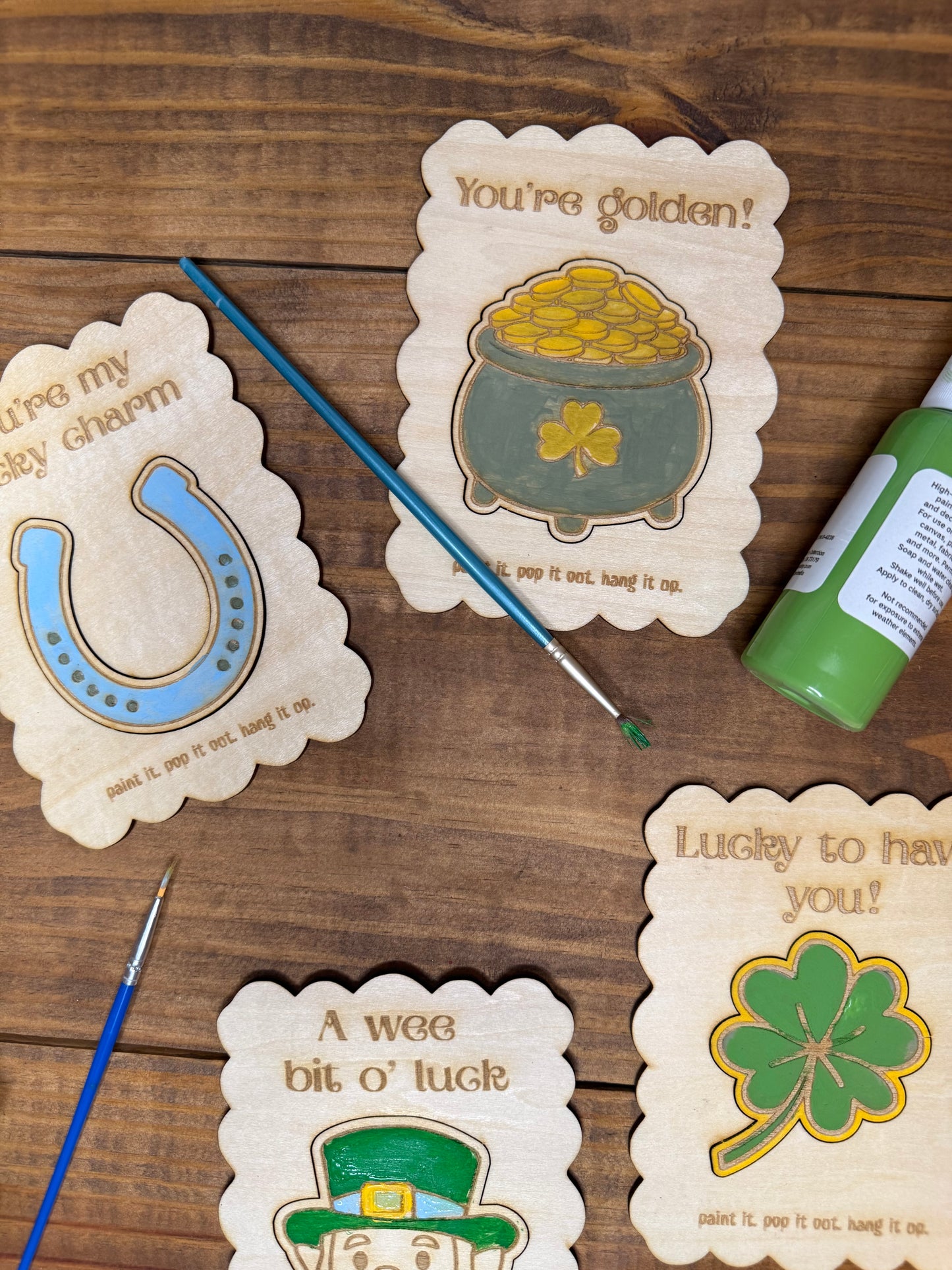 St. Patricks Day Pop-out Magnet Paint Kits