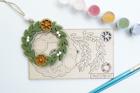 Orange Wreath Ornament Painting Kit
