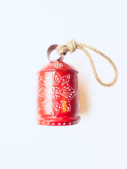 Hand Painted Red Tula Bell - Large