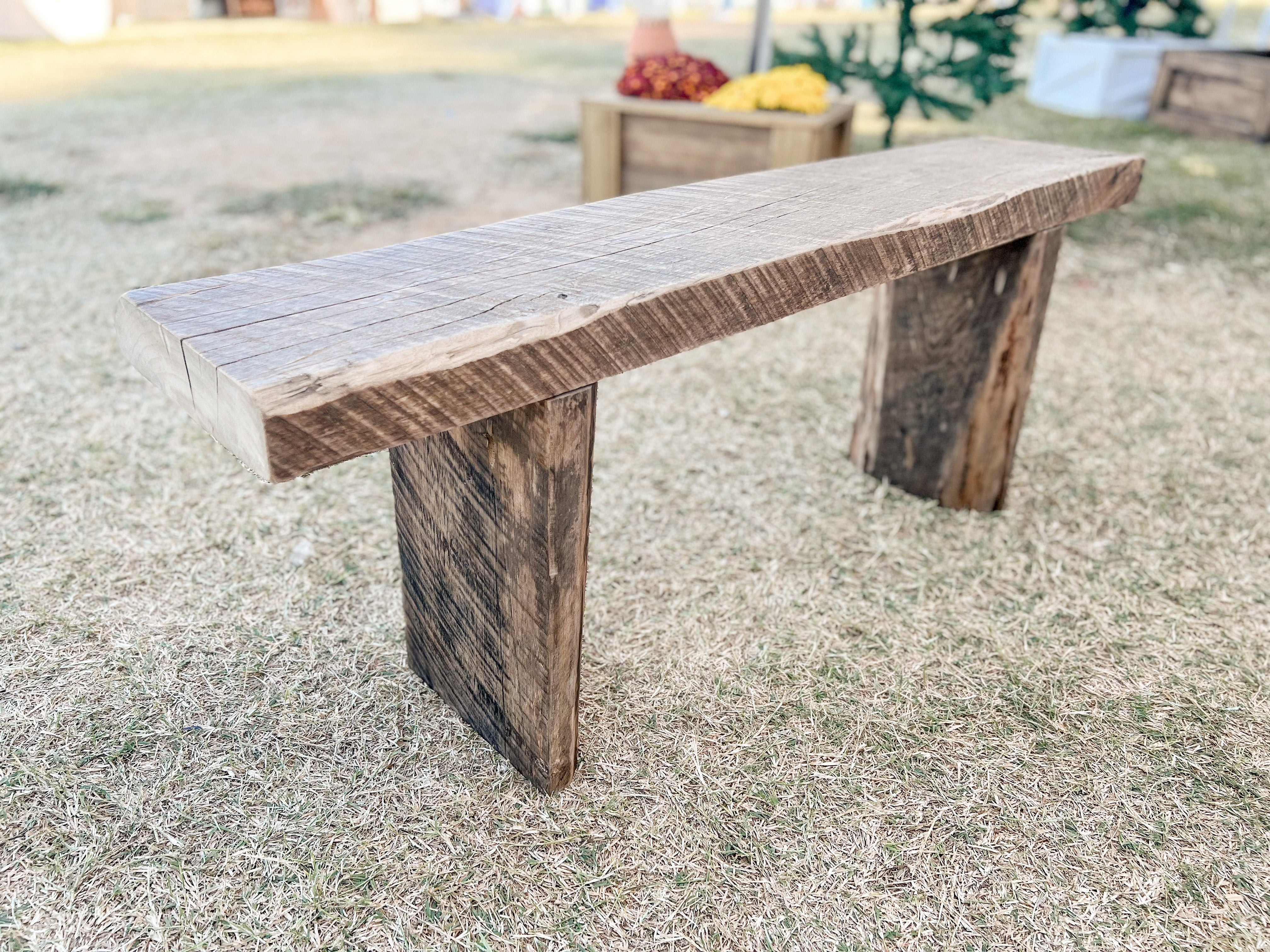 Rustic oak garden discount bench