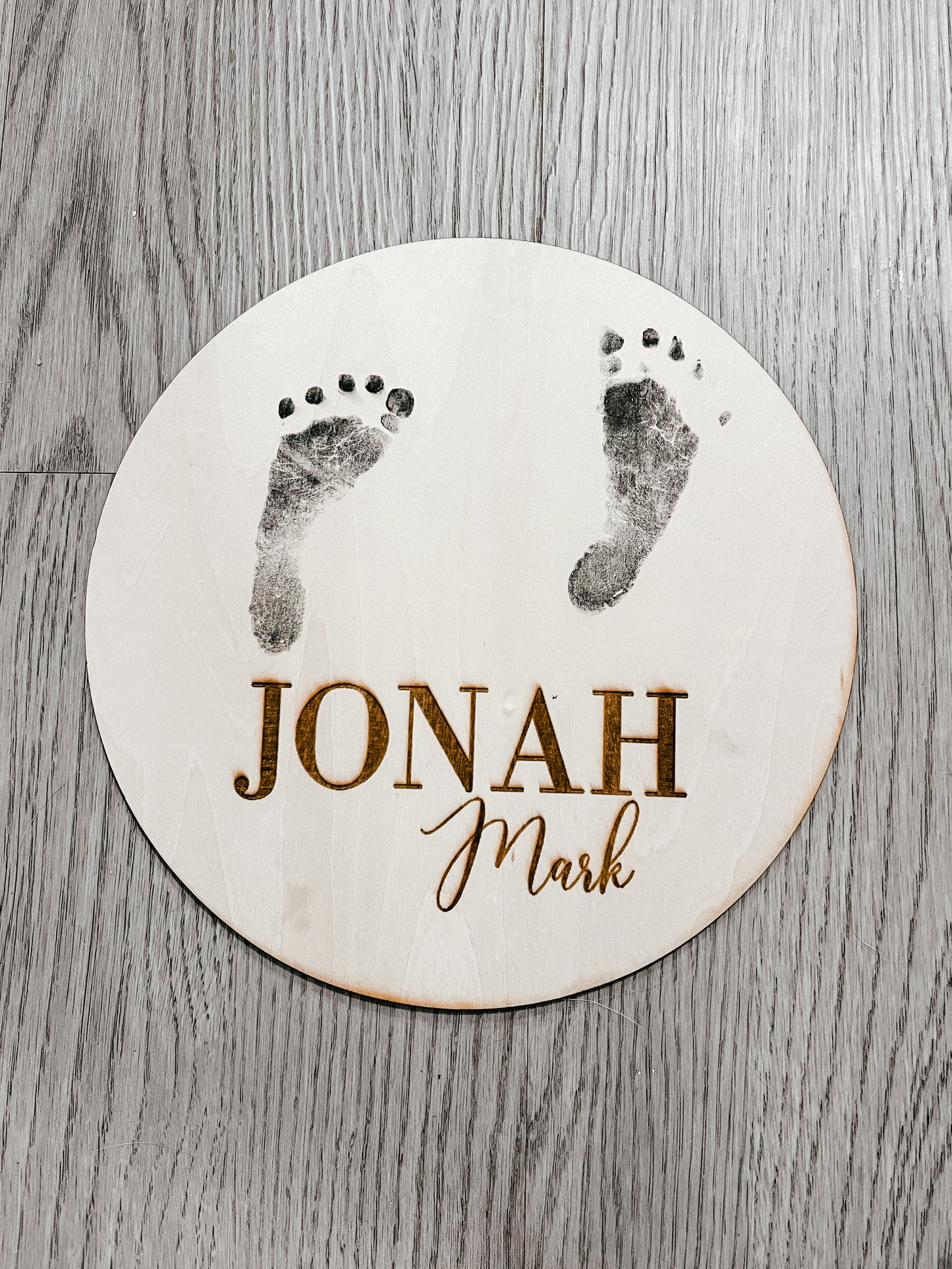 Baby Footprint Name Circle