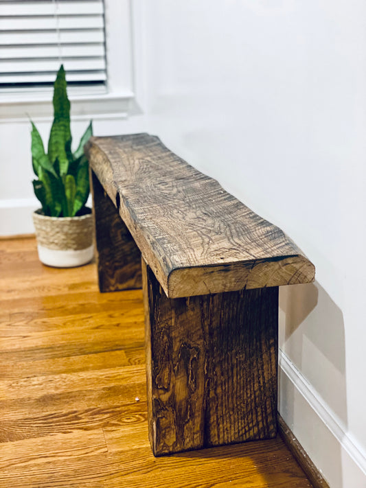 Squared Rustic Oak Bench